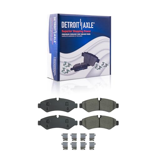 Image of Detroit Axle - Rear Brake Pads for Mercedes-Benz Freightliner Sprinter 1500 | 2500, Mercedes-Benz Sprinter 3500XD, Ceramic Brake Pads with Hardware Replacement