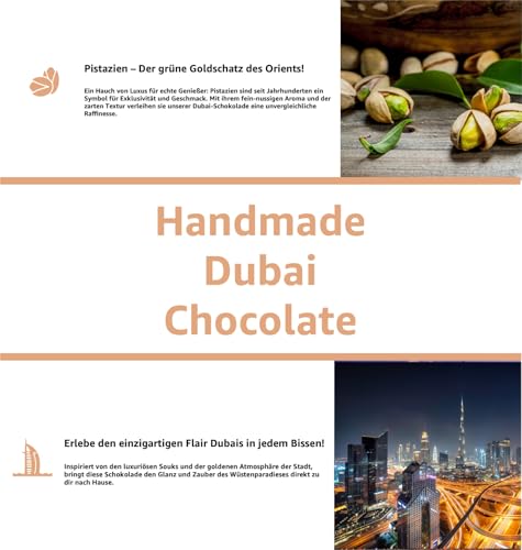 Dubai Schokolade Set mit 100 Gramm Tafel und Backanleitung