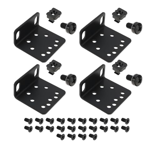 YINETTECH 2 Juegos Kit de Montaje en Rack con Soporte de Montaje Compatible con TP-Link Controladores Enrutadores Y Conmutadores para Montaje en Rack de 19 Pulgadas Color Negro