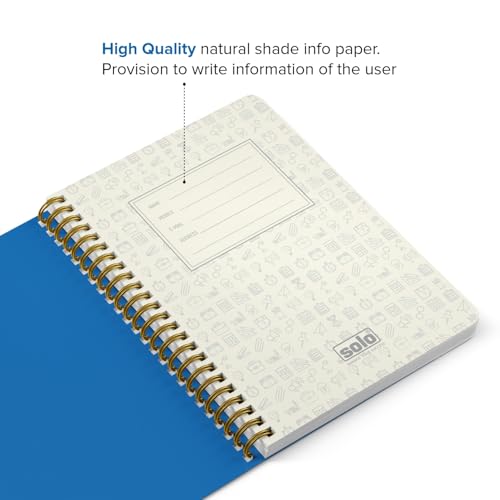 Image of SOLO Velvet Finish Spiral Notebook | A5 Size, 160 Unruled Pages, 80 GSM | Fountain Pen Friendly Premium Journal for Sketching & Writing