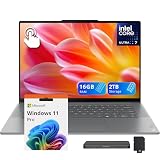 Lenovo Yoga Slim 7i Aura Edition AI Laptop, 15.3" 2.8K 120Hz Touchscreen, Intel Ultra 7 256V, 16GB LPDDR5X, 2TB Storage (1TB SSD+1TB Docking Station), Backlit Keyboard, Copilot+ PC, Win 11 Pro, Gray