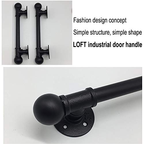 Poignée push-pull de porte en fer noir pour ouverture sans effort - 3