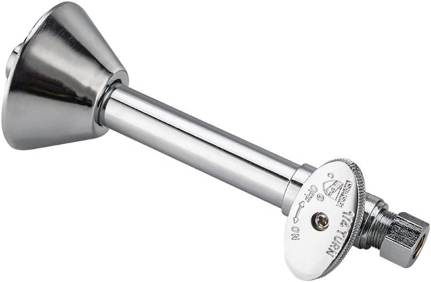 5-Pack EFIELD 1/4 Turn Straight Stop Valve Sweat 1/2" X 3/8" OD Compression Connection, Chrome Plated,(VALVE146-5PCS)