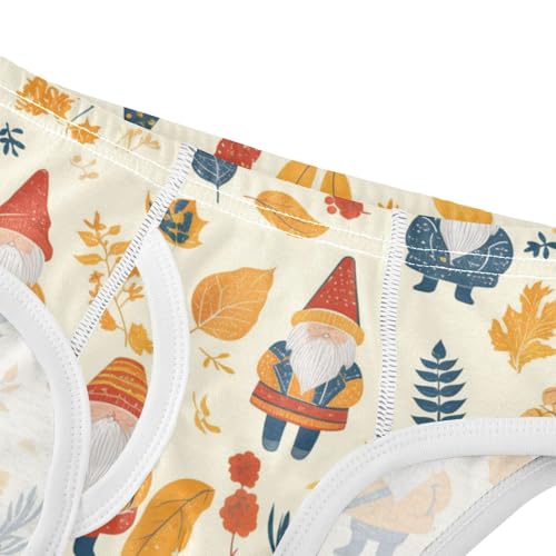 KLL Autumn Gnomes Yellow Leaves Berries Vintagoddler Boys Comfort Briefs Breathable Undies4