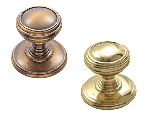 Euroart Polished Brass Delamain Dk47d Dk47dfb & Florentine Bronze Ringed Cupboard Knob 38Mm (Polished Brass)