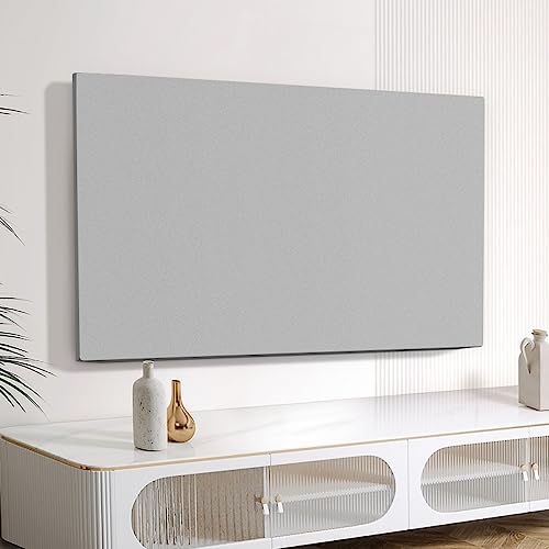 GSGC TV Cover 42-100Inch Solid Color Elastic Modern High-end TV Screen Protector Universal LCD/LED Display Protection Cover Indoor Art Decoration Cloth-Light Gray