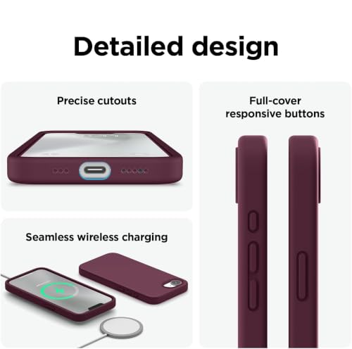 Image of DIZORO Compatible with iPhone 17e / iPhone 16e Case 6.1 inch Liquid Silicone 3 Layers Full Covered Soft Gel Rubber Phone Case,Shockproof Protective Cover with Anti-Scratch Microfiber Lining-Wine Red