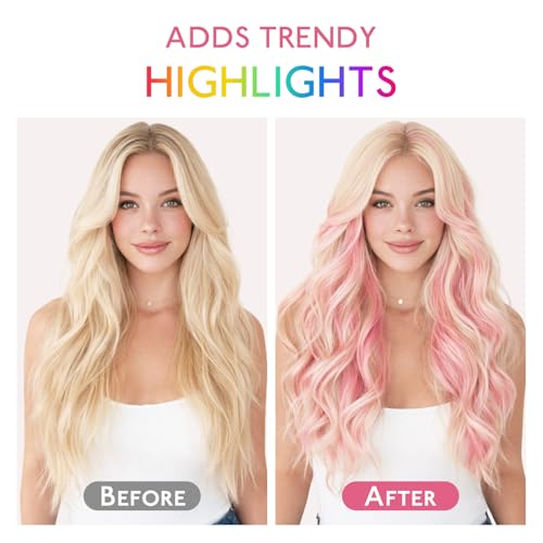 Image of WENNALIFE U Tip Hair Extensions Human Hair, 25g 25s 20 inch Peach Pink Remy Hair Extension, Invisible Straight Keratin K Tip Real Human Hair
