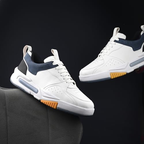 Image of Cruiser Men's Casual Sneakers | Color Block Lace Up Shoes | Minimalist Design, Flat Laces Padded Collar Sneaker & Multi Panel Platform Sole | Lightweight Casuals for Work & Outings (2672)