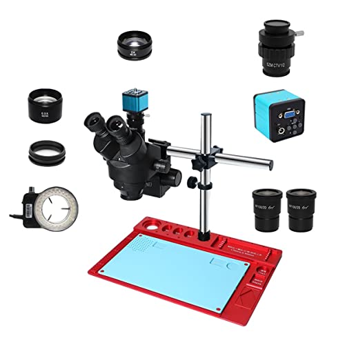 Lbg 3.5X-90X œ_OXeI Y[A38MP HDMI USB Microscopio fW^ J͂񂾕t PCB Cc[ YA_v^[(Color:VGA CTV 0.5x len)