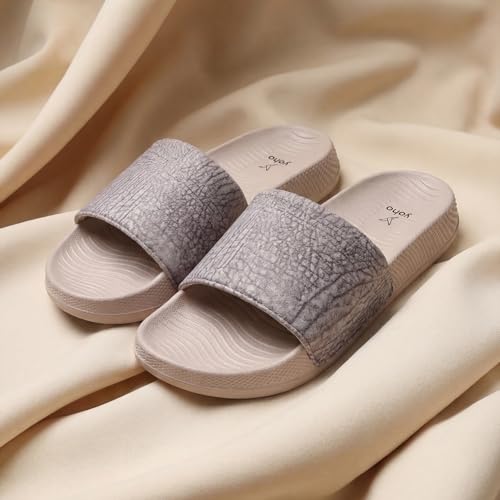 Image of YOHO Plush Women's Sliders | Soft Textured & Lightweight Flip-Flops | Home Wear Chappal for Ladies & Girls
