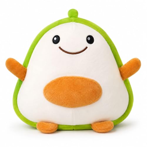 Image of Avocado Plush Soft Toy Cute & Soft Stuffed Fruit Toys for Kids, Girls, Boys | Kawaii Cuddly Toy Pillow | Birthday Gift, Home Decor, Baby Sleeping Toy 25CM