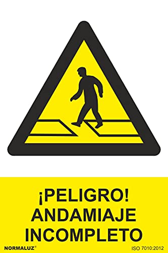 Señal ¡Peligro! Andamiaje Incompleto Con Tintas Uv | 300 X 400 Mm - Pvc Glasspack 0'7 Mm En Oferta Normaluz Rd31037 - Señal ¡Peligro! Andamiaje Incompleto Pvc Glasspack 0,7 Mm 30X40 Cm Con Cte, Ripci