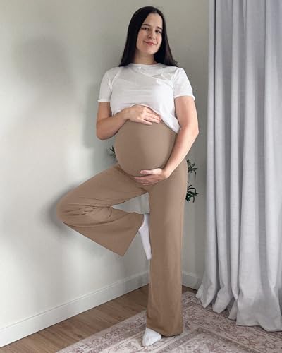 Image of G4Free Women's Maternity BareFeel Wide Leg Yoga Pants