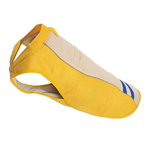 CORHAD 1個 ペット用日焼け止めベスト 犬冷却ベスト中 犬の冷却マット 加重犬のベスト 犬歯 小型犬用ベストハーネス 車 ペット冷却ベスト 夏のペット冷却スーツ ポリエステル Yellow