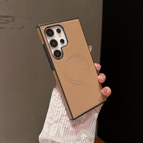 Coque de téléphone de luxe pour Samsung S24 antichoc cuir litchi