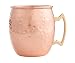 HIC Kitchen Bar Hammered Copper Moscow Mule Drinking Mug with Contrasting Handle, Copper-Plated 18/8 Stainless Steel, 16-Ounce