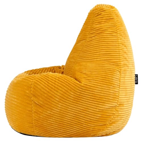 Icon Dalton Cord Sitzsack Kinder mit Füllung, Gelb – Ansicht 6