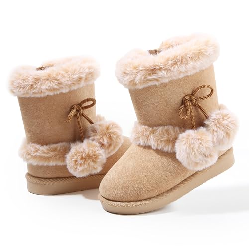 Image of Femizee Girls Boys Warm Winter Boots Kids Outdoor Snow Boots(Toddler /Little Kid)