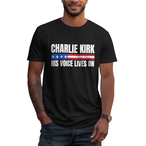 His Voice Lives On Charlie Kirk Short Sleeve T-Shirt Justice for Charlie Kirk Classic Fit Crew Neck2