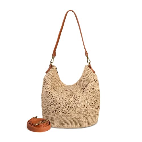 Image of Eiyye Boho Crochet Crossbody Bag Women Handmade Hobo Purse Large Tote Bag for Summer BeachTravel Daily Use