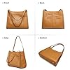 Kattee Sacs fourre-tout en cuir pour femme, sacs à main et sacs à main en cuir souple, marron, Large, Élégant #5