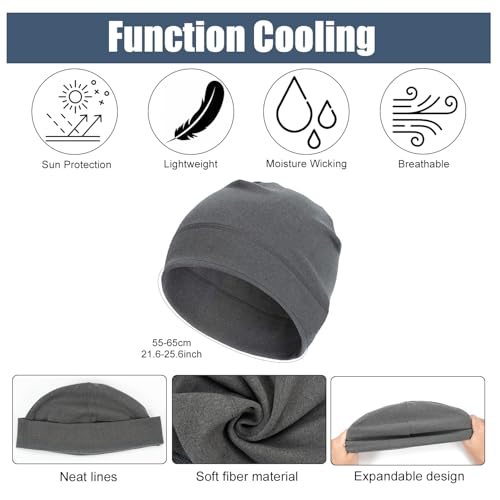 Zouwel 3 Stück Fahrradmütze Unter Helm, Winddichte Fahrradmütze, Polyester Laufmütze für Herren Damen, Winter Warme Dünne Mütze (DE/NL/SE/PL, Alphanumerisch, M, Schwarz Grau Weiß)