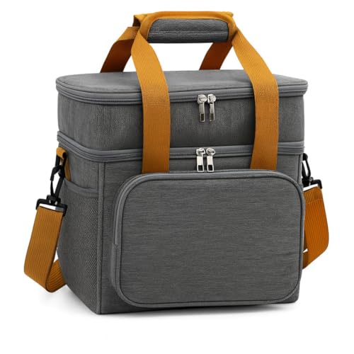 Bolsa Térmica Marmita Lancheira para Academia Passeio Cerveja Praia Bebida Camping Masculina Feminina Fitness Academia Trabalho Necessaire (CINZA)