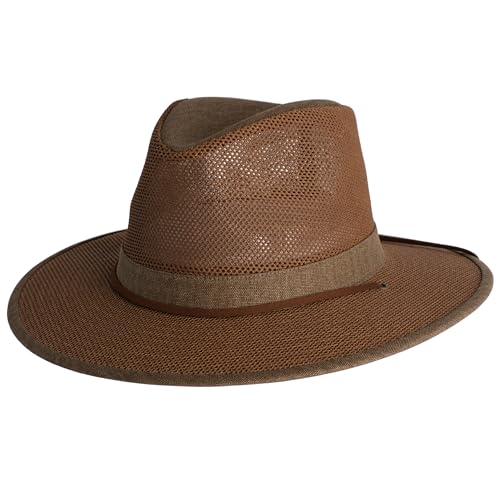 Henschel Hats Aussie Breezer Original - Wide-Brim Sun Hat for Men with Adjustable Chin Cord | Perfect Men's Summer Hat