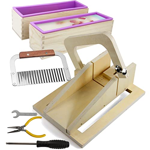Silicone Soap Molds -Soap Cutting Tool Set Wooden Bamboo (Silicone Soap Molds Wood Box) #TOP5