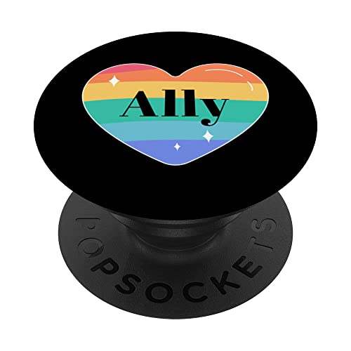 LGBTQ Ally T-Shirt per Gay Pride PopSockets PopGrip Intercambiabile