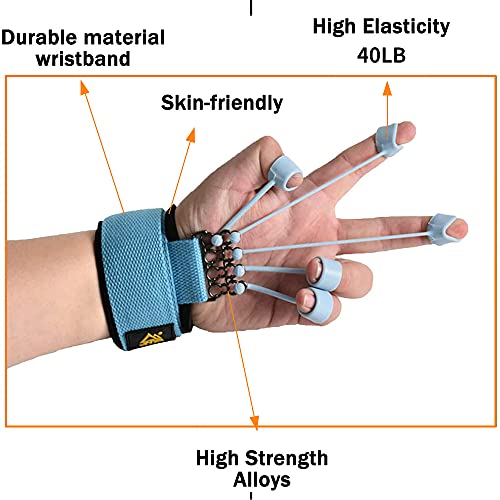 Finger Exerciser Hand Strengthener Hand Exercise Equipment Finger Resistance Band Climbing Finger Strengthener Guitar Finger Stretcher Wmoisnuos Finger Extensor Strengthener 40LB