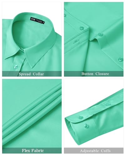 Image of J.VER Womens Dress Shirts Long Sleeve Button Down Shirt Wrinkle-Free Business Casual Blouse Office Work Tops
