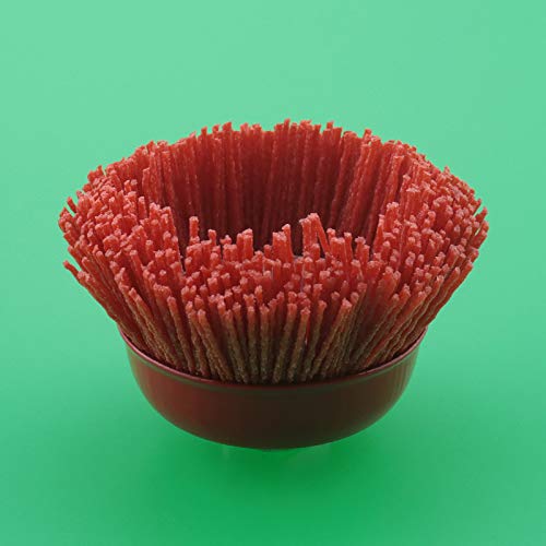 Image of Create idea 2 Pcs 75mm /3 Inch Nylon Filament Abrasive Wire Cup Brush Steel Internal Thread M14x2 Red for Metal Polishing Cleaning Grinder Rust Removal