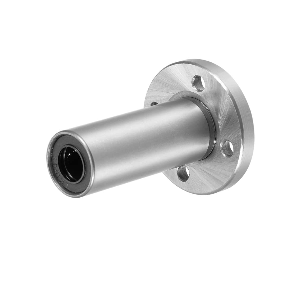 Uxcell LMF10LUU Linear Ball Bearing – 10mm Bore, 19mm OD, 55mm Length – Round Flange, Nickel Plated, 2-Pack For CNC & 3D Printers