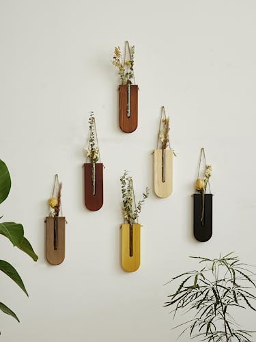 Veichin Indoor Wall Planter, Bohemia Flower Vase, Propagation Station, Wooden Hanging Planter, Wall Decor For Living Room (U Shape/Set Of 6) #TOP5