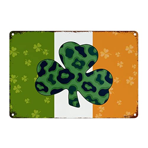 Trèfle de l'Irlande en métal 30x45 cm pour déco murale rustique