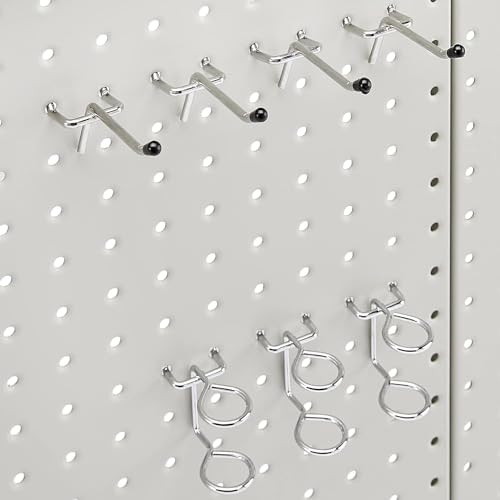 Amazon Basics Rectangular Metal Pegboard Kit, Rust and Scratch Resistant - 48 Pieces, Gray - Image 4