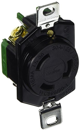 EATON Cooper Wiring Devices, L530R-Single Locking Receptacle, 30A -125V, 2-pole, 3-wire Grounding Back & Side Wire, Fed. SpeclW-C-596F