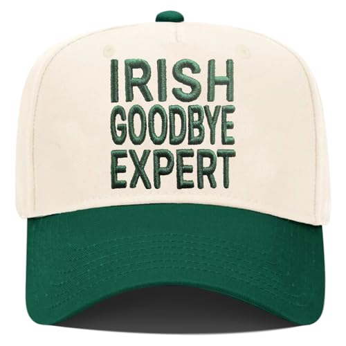 Irish Goodbye Expert 3D Embroidered Green Trucker Hat St Patricks Day Outfits for Women & Men