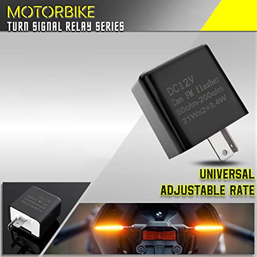 Domary Relé de pisca-pisca universal de 2 pinos ajustável preto para motocicleta luz de freio lanter