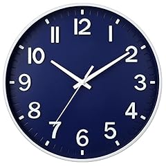HZDHCLH Navy Blue Wall Clocks Battery Operated, 12 inch Silent Non Ticking Modern Wall Clock for photo HZDHCLH Navy Blue Wall Clocks Battery Operated, 12 inch Silent Non Ticking Modern Wall Clock for