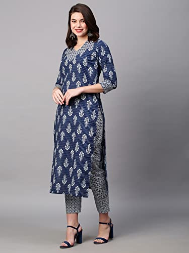 Image of ANNI DESIGNER Women's Cotton Blend Kurta And Pant Set