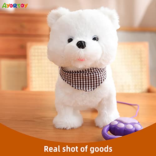 Ayortoy Interactive Pomeranian Dog Toy For Kids With Leash, Moving Walking Barking Talking Singing Plush Dog Toy, Remote Control Puppy Toy Dog Stuffed Animals That Walk And Bark, 11.4” #TOP7