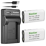 Kastar Battery (X2) & Slim USB Charger forr CR-V3 LB-01 and Olympus C3000 D565 D-100 D-150 D-230...