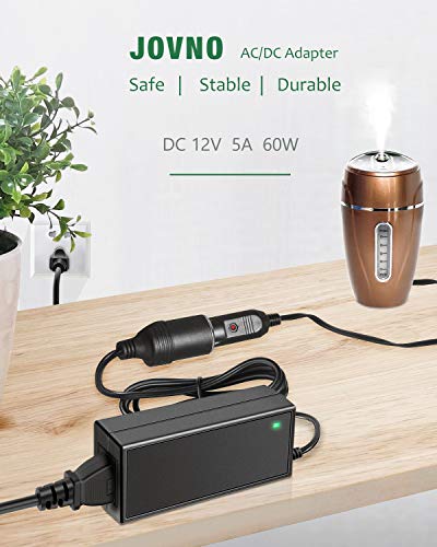 JOVNO AC to DC Converter 60W 12V 5A Car Cigarette Lighter Socket 100V-240V to 12V AC/DC Supply Adapter Transformer for Ttire Inflator/Car Vacuum Cleaner/Car Air Fan Vehicle Electronic Device - Thumbnail 5