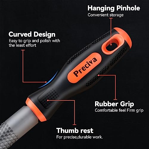 Preciva 3-in-1 Wood Rasp File Tool Set with 3x200mm Flat, Half-Round, Round, High Carbon Steel Woodworking Engineer Files Kit with Soft Grip