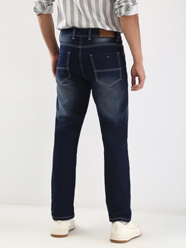 Image of Urbano Fashion Men's Straight Fit Washed Jeans Stretchable