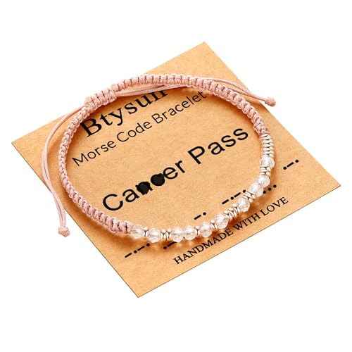 Btysun Morse Code Bracelets for Women Christmas Gift Stocking Stuffers for Teens Pink Braided Bracelets Inspirational Best Friend Birthday Gifts for Her High School Graduation Gifts for Her 2025 Mom Bracelet Jewelry