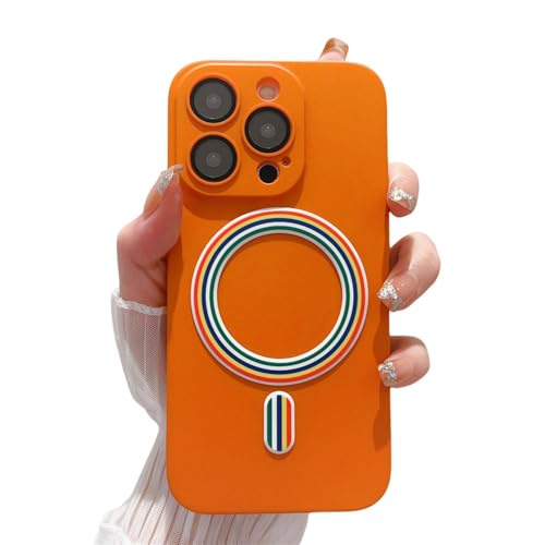 Coque de protection iPhone 15 Pro Max magnétique et mate style épuré orange